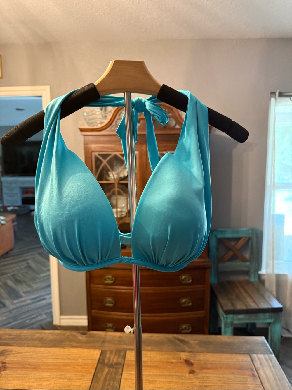 VENUS Teal Halter Bikini Top